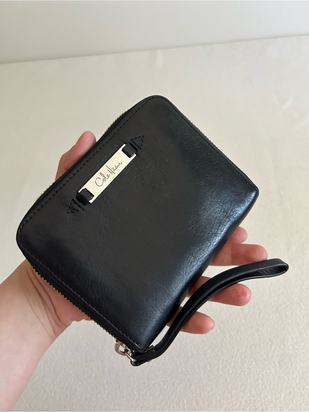 Cole Haan Black Leather Wristlet